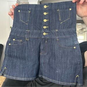 High Waist Dark Blue Denim Women's skirt